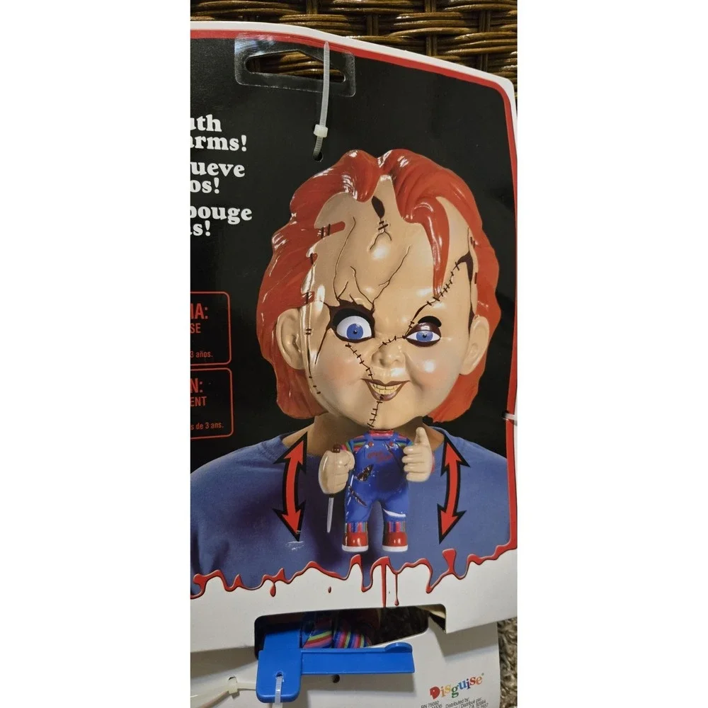 NEW Chucky Child's‎ Play Move A Mask Moving Arm Knife Horror Halloween Disguise